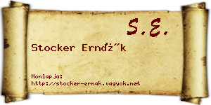 Stocker Ernák névjegykártya